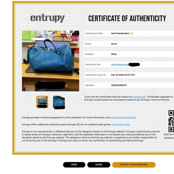 Gucci Calfskin Soho Boston Bag - Riviera Blue - Picture 3 of 15